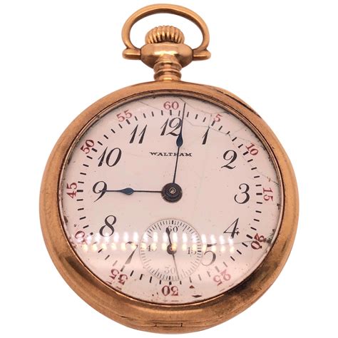 waltham pocket watch 14k